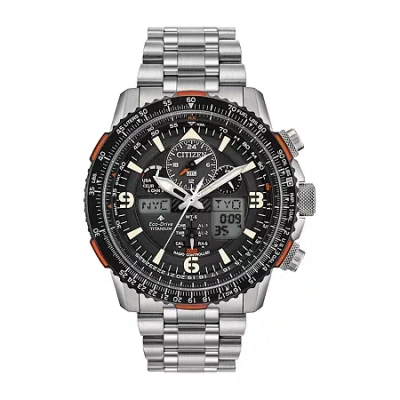 Citizen Promaster Skyhawk A-t Mens Silver Tone Bracelet Watch Jy8108-53e In Gold