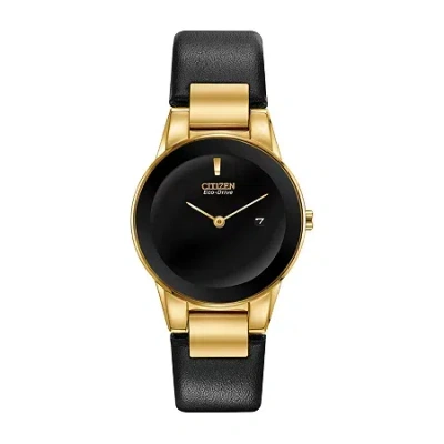 Citizen Axiom Womens Black Leather Strap Watch Ga1052-04e In Black