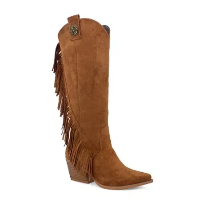Yoki Womens Gayle-29 Stacked Heel Cowboy Boots In Brown