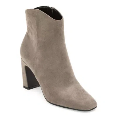 Worthington Womens Tenby Block Heel Booties In Gray