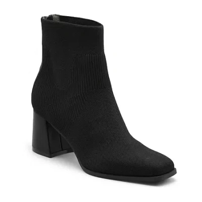 Adrienne Vittadini Womens Jex Block Heel Booties In Black