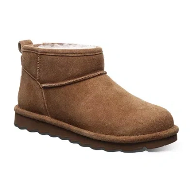 Bearpaw Womens Shorty Flat Heel Booties In Brown