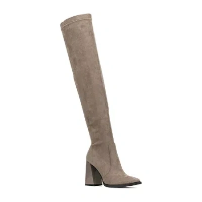 Torgeis Womens Sasha Block Heel Over The Knee Boots In Brown