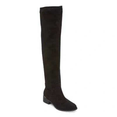 Worthington Womens Palmetto Flat Heel Over The Knee Boots In Black