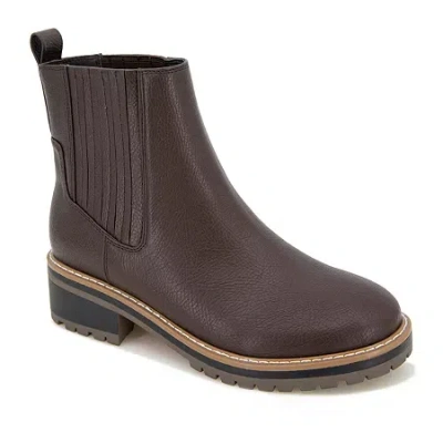 Kensie Womens Koda Flat Heel Chelsea Boots In Brown
