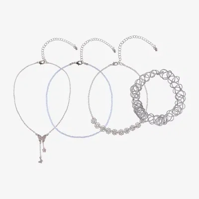 Arizona Silver Tone Girls Butterfly 4-pc. Necklace Set In Silver