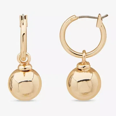 Worthington Womens 30.5mm Hoop Earrings In Gold