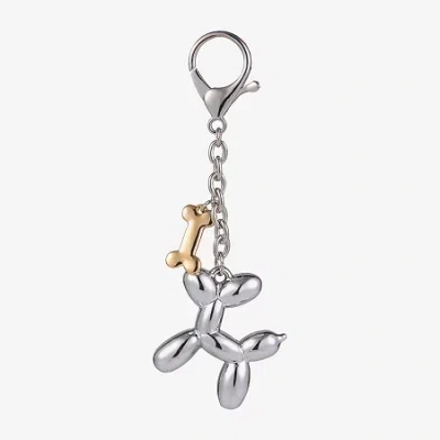 Arizona Two Tone Dog Bag Charm In Silver