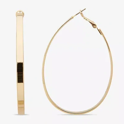 Worthington Womens 63.5mm Hoop Earrings In Gold