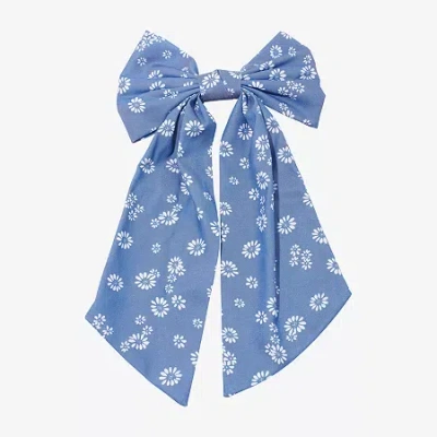 Arizona Floral Denim Hair Bow In Blue