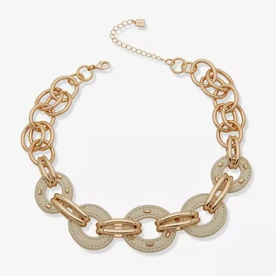 Worthington Gold Tone Womens 9 Inch Collar Necklace In Gold