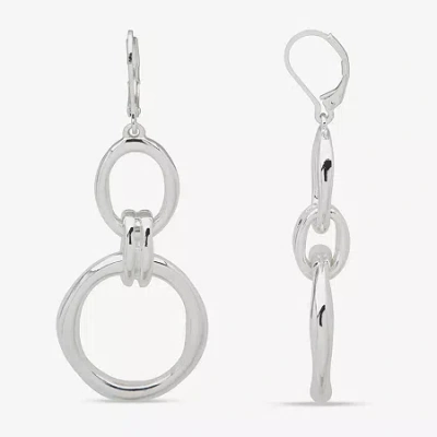 Worthington Silver Tone Womens Drop Earrings In Silver