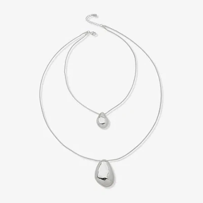 Worthington Womens 18 Inch Strand Necklace In Silver