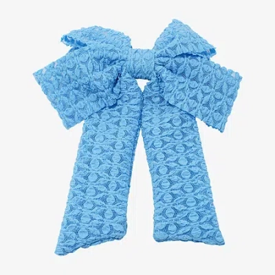 Arizona Blue Textured Hair Bow In Blue