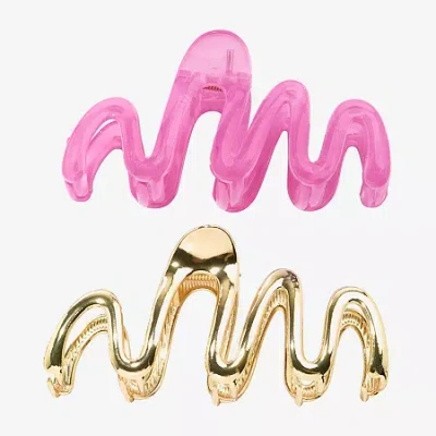 Arizona Gold Tone & Purple Wavy 2-pc. Hair Clip In Multi