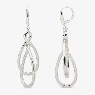 Worthington Silver Tone Orbital Womens Infinity Drop Earrings In Silver