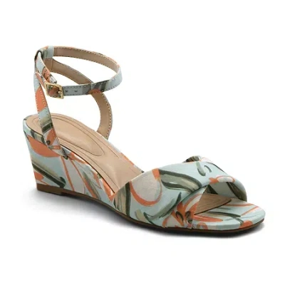 Adrienne Vittadini Womens Angi Wedge Sandals In Multi