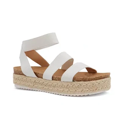 Yoki Womens Chiara-10 Wedge Sandals In White