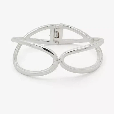 Worthington Silver Tone Twisted Womens Cuff Bracelet In Silver