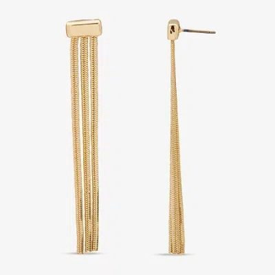 Worthington Snake Chain Linear Womens Drop Earrings In Gold