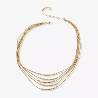 Worthington Gold Tone Womens 17 Inch Strand Necklace In Gold