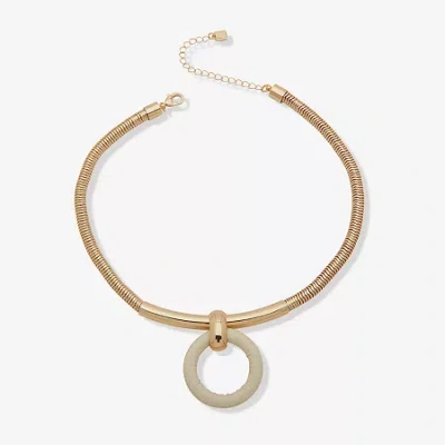 Worthington Gold Tone Womens 8 1/2 Inch Pendant Necklace In Gold