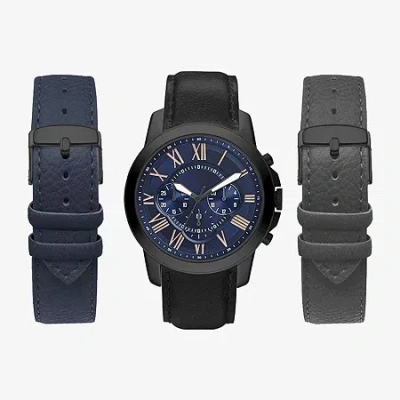 American Exchange Womens Black Leather Strap Watch 5316b-42-j02 In Black