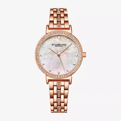 Stuhrling Womens Rose Goldtone Stainless Steel Bracelet Watch 3988 3 In Pink