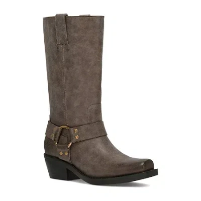 Frye And Co Womens Lorrie Stacked Heel Motorcycle Boots In Brown