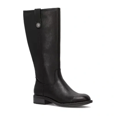 Frye And Co Womens Charlize Stacked Heel Riding Boots In Black