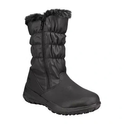 Totes Womens Hailey Waterproof Insulated Flat Heel Winter Boots In Black