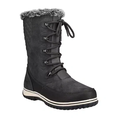 Totes Womens Anchorup Waterproof Insulated Flat Heel Winter Boots In Black