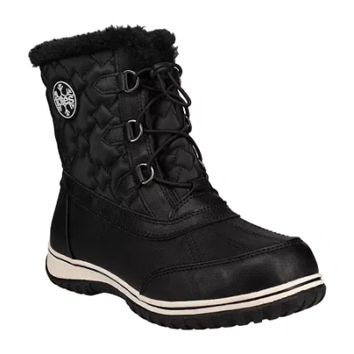 Totes Womens Adrian Waterproof Insulated Flat Heel Winter Boots In Black