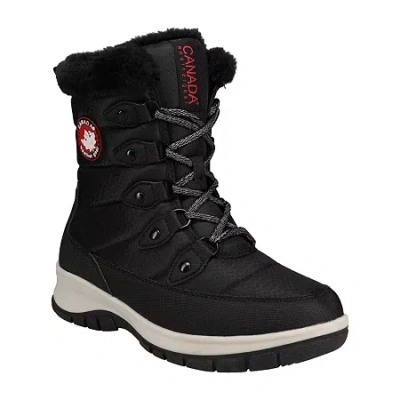 Canada Weather Gear Womens Rhodes Insulated Flat Heel Winter Boots In Black