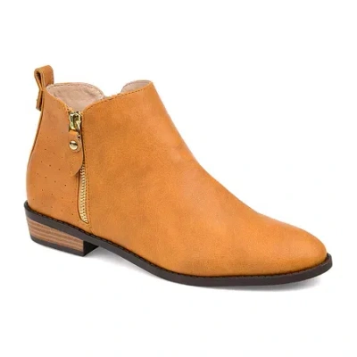 Journee Collection Womens Ellis Stacked Heel Booties In Orange