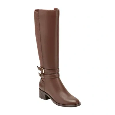 Unisa Womens Waylee Stacked Heel Riding Boots In Brown