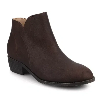 Journee Collection Womens Solarah Flat Heel Booties In Brown