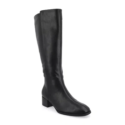 Journee Collection Womens Extra Wide Calf Stacked Heel Dress Boots In Black