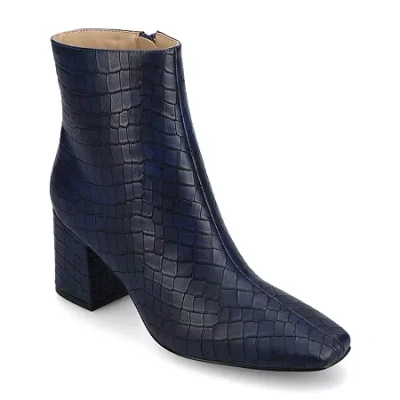 Journee Collection Womens Block Heel Booties In Blue
