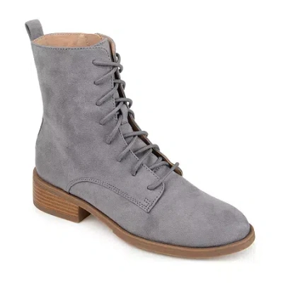 Journee Collection Womens Flat Heel Booties Wide Width In Gray