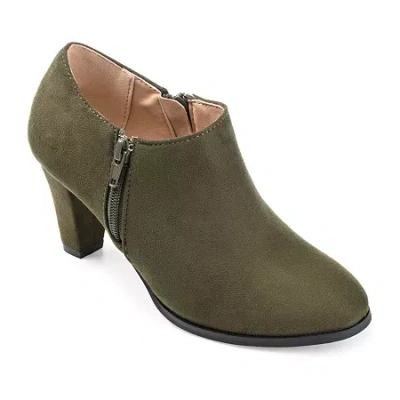Journee Collection Womens Sanzi Kitten Heel Booties In Green