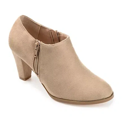 Journee Collection Womens Sanzi Kitten Heel Booties In Neutral