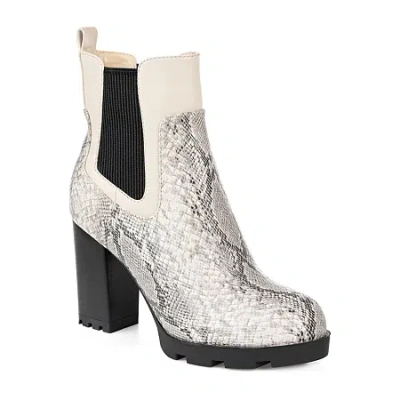 Journee Collection Womens Islana Stacked Heel Booties In Gray