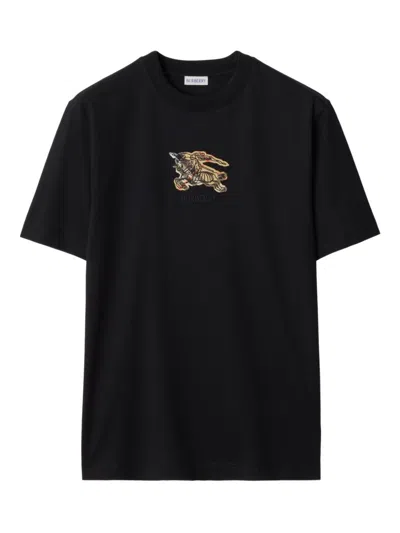 Burberry Graphic Print Crew Neck Short Sleeve T Shirt In Black