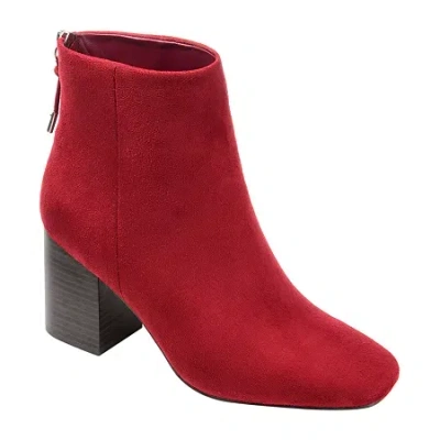 Journee Collection Womens Audrina Stacked Heel Booties In Red