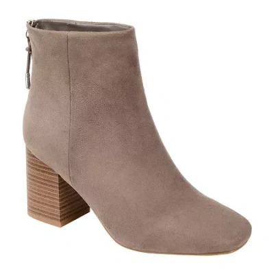 Journee Collection Womens Audrina Stacked Heel Booties In Brown