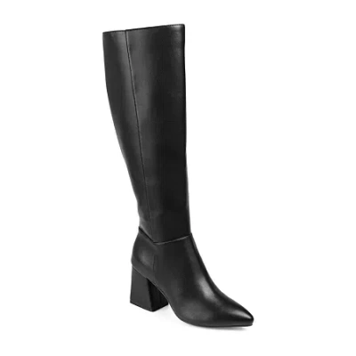 Journee Collection Womens Landree Block Heel Riding Boots In Black