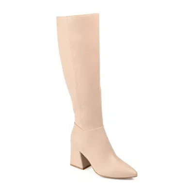 Journee Collection Womens Landree Block Heel Riding Boots In Neutral