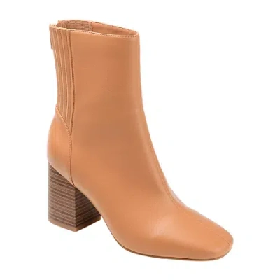 Journee Collection Womens Maize Stacked Heel Booties In Brown