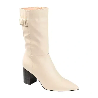 Journee Collection Womens Jc Wilo-wc Wide Calf Stacked Heel Riding Boots In Sand